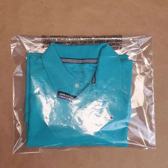 Crown and Ivy Polo Shirt Size Large Turquoise - Picture 6 of 6